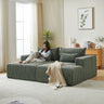 87" Oversized Sectional Lounge Chaise ,No Assembly Required,Cloud Plush Loveseat with Reclining Sofa Bed,Fluffy Modern Sleeper Chair for Indoor Living Room BedroomMUTUKISPACE