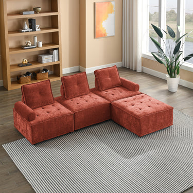 L - Shape Modular Sectional Sofa, DIY Combination, ChenilleMUTUKISPACE
