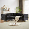 81.5 - Inch Chenille Corner Sofa , L - Shaped Sectional Couch, 5 - Seater Corner Sofas with 3 Cushions for Living Room, Bedroom, Apartment, OfficeMUTUKISPACE
