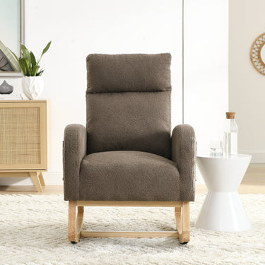 Welike 27.6"W Modern Accent High Backrest Living Room Lounge Arm Rocking Chair, Two Side Pocket(W83453338)MUTUKISPACE