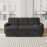 85.8" Pull Out Sleeper Sofa L - Shaped Couch Convertible Sofa Bed with Storage Chaise And Storage Racks,With USB Port And T - pyce PortMUTUKISPACE