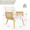 Chic Linen Single chair - Hand - Woven Rattan & Modern Style FU01057MUTUKISPACE