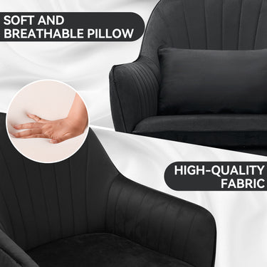 Adjustable Desk Chair: Velvet Fabric & 360° Swivel FU01118MUTUKISPACE
