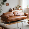 Luxurious Brown Genuine Leather & Faux Leather Sofa - Ultimate Comfort & Style Hersa - 1618MUTUKISPACE