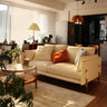 Luxurious Beige Genuine Leather Sofa with Down Cushions - Faux Leather Option Available Hersa - 1619MUTUKISPACE
