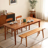 Elegant Natural Cherry Wood Chair with Stylish Rattan Design Hersa - 1621MUTUKISPACE