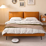 Luxurious Bed Frame - Rich Brown Faux Leather vs Genuine Leather Options Hersa - 1625MUTUKISPACE