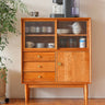 Elegant Cherry and Beech Wood Cabinet with Stylish Glass Accents Hersa - 1635MUTUKISPACE