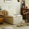 Luxurious White Down chair with Cotton and Linen Upholstery Hersa - 1640MUTUKISPACE
