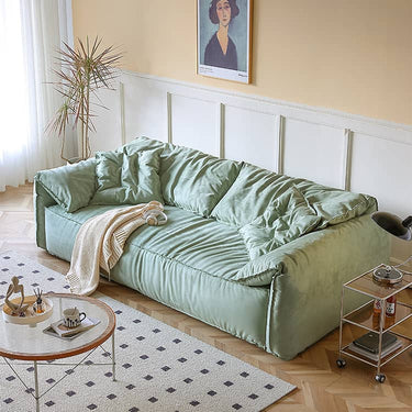 Luxurious Green Solid Wood Sofa with Premium Down Filling Hersa - 1642MUTUKISPACE