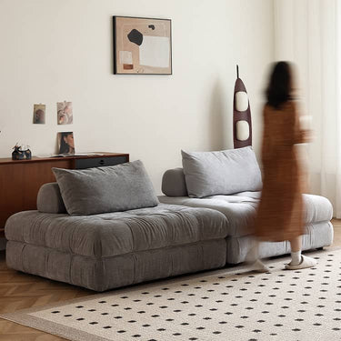 Stylish Dark Grey Sofa - Premium Cotton & Linen Blend for Ultimate Comfort Hersa - 1643MUTUKISPACE