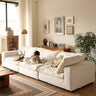 Luxurious White Down Sofa - Premium Cotton and Linen Blend for Ultimate Comfort Hersa - 1645MUTUKISPACE