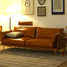 Luxurious Orange Genuine & Faux Leather Sofa with Plush Down Comfort Hersa - 1648MUTUKISPACE