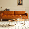 Luxurious Brown Faux Leather Sofa - Premium Comfort & Style Hersa - 1651MUTUKISPACE