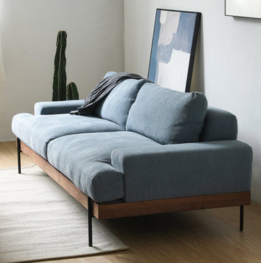 Sofa 1 - 4 seater Walnut or oak frame cotton&linen xbjj - lmsf - sofaMUTUKISPACE