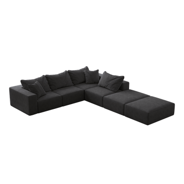 Oversized foam cloud sofa,Modern Upholstered Sectional Sofa Couch Set,Modular 162" L Shaped Sectional Living Room Sofa Set With 6 Pillows,Free Combination Sofa Couch for Living Room,BedroomMUTUKISPACE