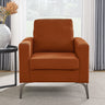 Sofa Chair,with Square Arms and Tight Back ,Corduroy OrangeMUTUKISPACE