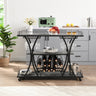 Industrial Bar Cart Kitchen Bar&Serving Cart for Home with Wheels 3 - Tier Storage ShelvesMUTUKISPACE