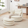 38"W Oversized Swivel Chair with moon storage ottoman for Living Room, Modern Accent Round Loveseat Circle Swivel Barrel Chairs for Bedroom Cuddle Sofa Chair Lounger Armchair, 4 Pillows,CORDUROYMUTUKISPACE