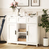 Storage Cabinets,Wooden Floor Cabinet,with Drawers and Shelves Storage Cabinets,Accent Cabinet for Living Room,Bedroom,Bathroom Furniture Home Decor(White)MUTUKISPACE