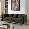 81Inch Oversized 3 Seater Sectional Sofa, Living Room Comfort Fabric Sectional Sofa - Deep Seating Sectional Sofa, Soft Sitting with 3 Pillows for Living Room, Bedroom, Office Green teddy (W834S00033)MUTUKISPACE