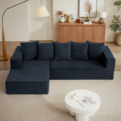 Chenille L - Shaped Sectional Sofa Set,Minimalist Style Modular Sectional Sofa, Luxury Chenille Fabric Cloud Couch for Living RoomMUTUKISPACE