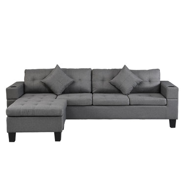 Sectional Sofa Set for Living Room with L Shape Chaise Lounge ,cup holder and Left or Right Hand Chaise Modern 4 SeatMUTUKISPACE