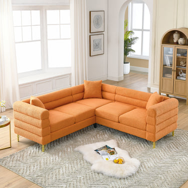 81.5 - Inch Oversized Corner Sofa, L - Shaped Sectional Couch, 5 - Seater Corner Sofas with 3 Cushions for Living Room, Bedroom, Apartment, OfficeMUTUKISPACE