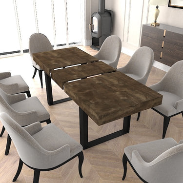 Extendable Dining Room Table for 6 8 10, Modern Farmhouse Wooden Kitchen Expanding Table, Long Large Expandable Dining Room Conference TableMUTUKISPACE