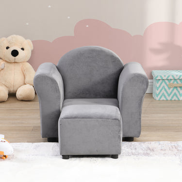 Kids Chair, Kids Upholstered Couch with ottomanMUTUKISPACE