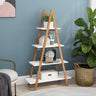 Solid bamboo wood oxford "A" frame ladder display bookshelfMUTUKISPACE