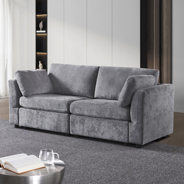 modular sofa whitechenille fabric, simple and grand, the seat and back is very soft. this is also a KNOCK DOWN sofaMUTUKISPACE