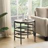 Elegant Pandora Sintered Stone End Table, Darker Gray Small Coffee Table for Living Room 20.67''W x 20.67''D x 21.65''HMUTUKISPACE