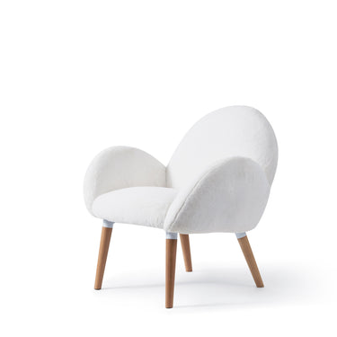 Pure solid wood beech frame imitation lamb fabric sofa chairMUTUKISPACE
