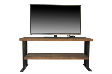 Media Console Table with one shelf to your Home decor, Natural Reclaimed wood and black finishMUTUKISPACE