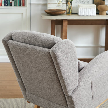 27.2"W Modern Accent High Backrest Living Room Lounge Arm Rocking Chair, Two Side PocketMUTUKISPACE