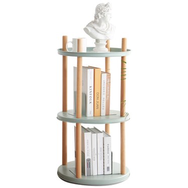 Storage Shelf, 360° Rotating Bookshelf, 3 Tier Bookcase w/ Large - Capacity Storage Space, Multifunctional Storage Rack, Compact DesignMUTUKISPACE