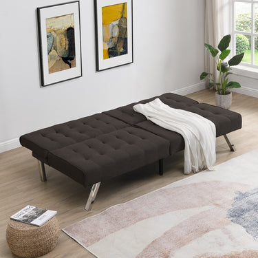 WOOD FRAME, STAINLESS LEG, FUTON, SOFA BED EspressoMUTUKISPACE