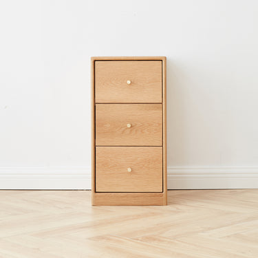 Solid Oak Bedside Table Storage Cabinet for Living Room - Free - Standing Corner Cabinets Storage TableMUTUKISPACE