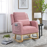 Welike 27.5 "W Modern Accent High Back Living Room Casual Armchair Rocker with One Lumbar Pillow, Two Side Pockets,Teddy.MUTUKISPACE