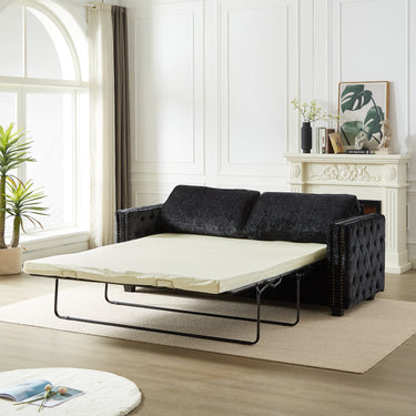 Convertible Sleeper Sofa with Memory Foam Mattress, 3 - Seater Full Size Bed Couch for Living Rooms, Designed with Chenille FabricMUTUKISPACE