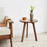 Round End Table - Small End Table Side Table Coffee Table Bedside Table Night Stand for Living Room Bedroom & Balcony, Natural Solid Oak Wood Easy to AssembleMUTUKISPACE