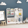 Kids Bookshelf and Toy Organizer, 3 Tier Bookshelf for Kids, Fabric Toddler Bookcase Book Shelf for Kids Rooms, Bedroom, Playroom, Nursery, Toy Storage Organizer with BookshelfMUTUKISPACE