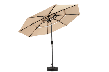 10ft Aluminum 3 - Tier Auto - Tilt Patio Umbrella (Khaki, Base Not Included)MUTUKISPACE