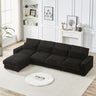 128 - inch Corduroy With Cup Holder Super Large L - Shaped Sofa, Movable Footrest, Four Waist Pillows And Four Back Cushion, With USB Port And T - pyce PortMUTUKISPACE