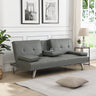 sofa bed with Armrest two holders WOOD FRAME, STAINLESS LEG, FUTON GREY PVCMUTUKISPACE