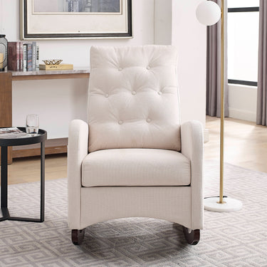 Welike 25.6"W Modern Accent High Backrest Living Room Lounge Arm Rocking Chair, Two Side PocketMUTUKISPACE