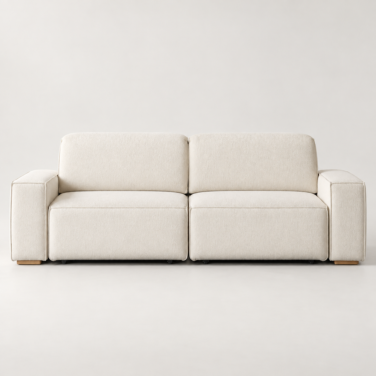 Electric Extendable Sofa Bed — studio presentation with AI-edited background