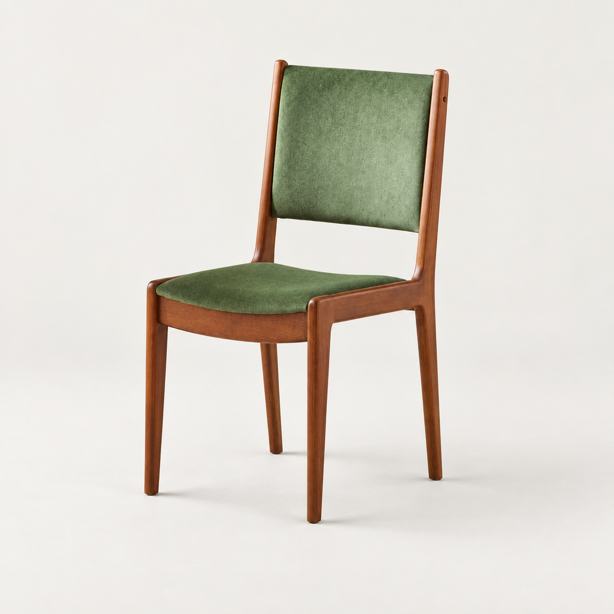 Upholstered Wood Dining Chair — studio presentation with AI-edited background