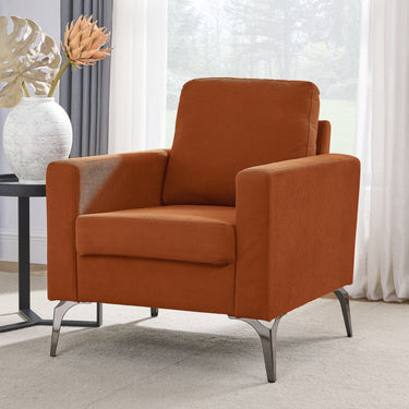 Sofa Chair,with Square Arms and Tight Back ,Corduroy OrangeMUTUKISPACE